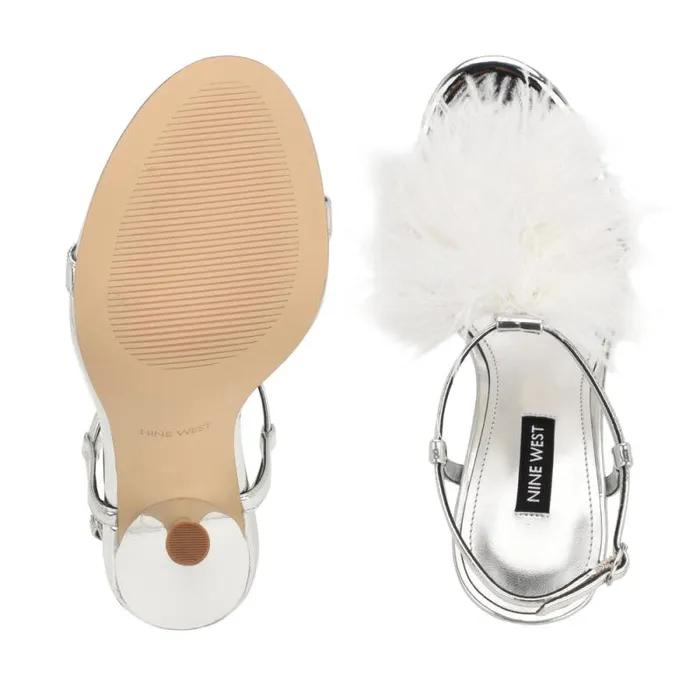 Million Ankle Strap Heeled Sandals Silverwhite Women Nine West Heels Million Ankle Strap Heeled Sandals Silverwhite Women Nine West Heels