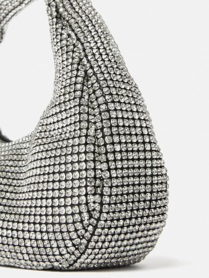 Mini Tay Crystal Bag Silver Women Jigsaw Bags