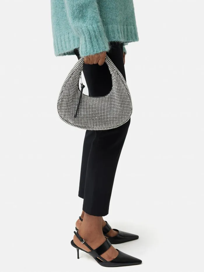 Mini Tay Crystal Bag Silver Women Jigsaw Bags