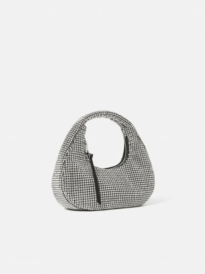 Mini Tay Crystal Bag Silver Women Jigsaw Bags