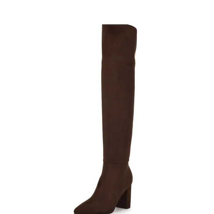 Miykah Over The Knee Boots Dark Brown Women Nine West Boots and Booties Miykah Over The Knee Boots Dark Brown Women Nine West Boots and Booties