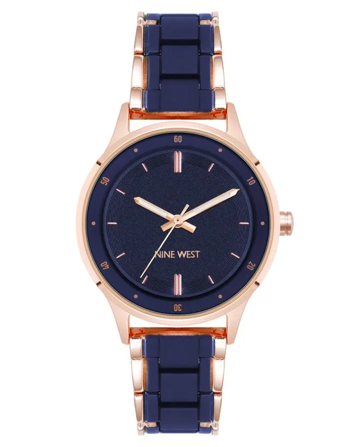 Modern Rubberized Bracelet Watch Blue Women Nine West Straps
