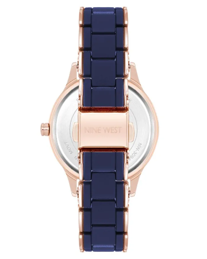 Modern Rubberized Bracelet Watch Blue Women Nine West Straps Modern Rubberized Bracelet Watch Blue Women Nine West Straps