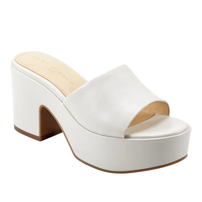 Mules and Slides Marc Fisher Women Forina Platform Slide Sandal Chic Cream