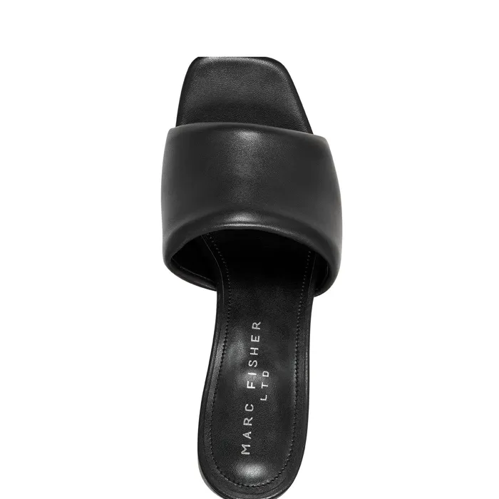 Mules and Slides Marc Fisher Women Nombra Block Heel Slide Sandal Black