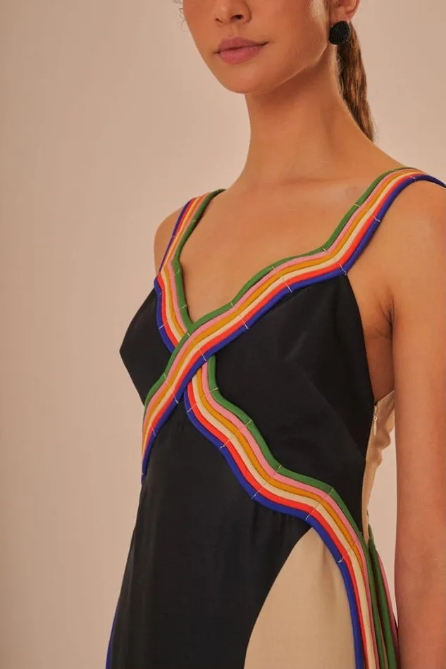 Multicolor Surreal Sleeveless Midi Dress Women FARM Rio Midi Dresses