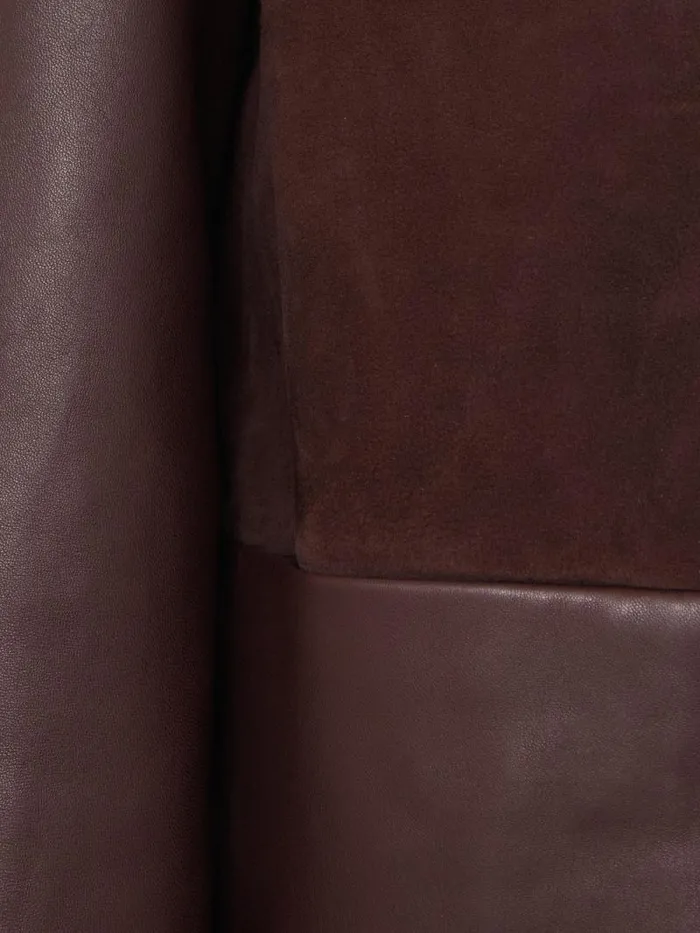 Nakoa Leather Mix Jacket Oxblood Women Jigsaw Coats and Jackets