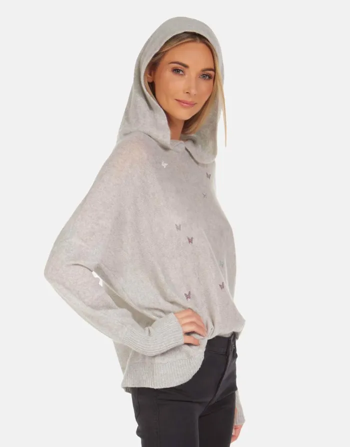 Namiko X Crystal Butterflies Heather Grey Women Lauren Moshi Hoodies