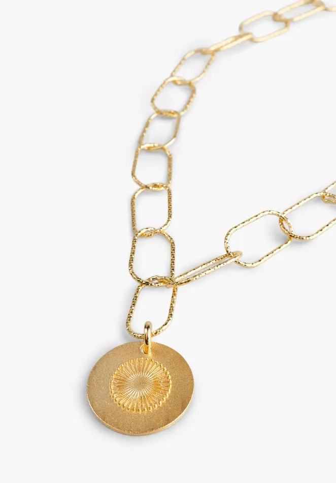 Necklaces Women Hush Sunburst Disc Necklace Gold
