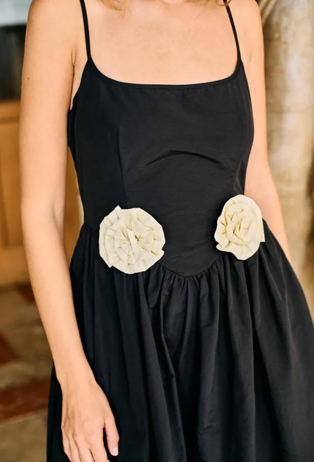 Neroni Dress Black Rosette Women Ciao Lucia Black Dresses