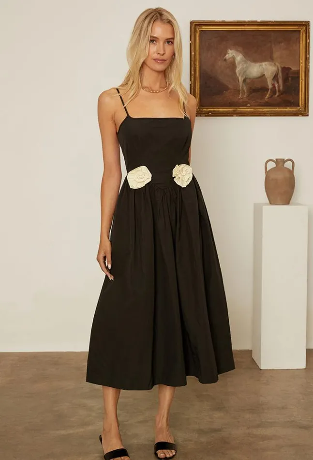 Neroni Dress Black Rosette Women Ciao Lucia Black Dresses