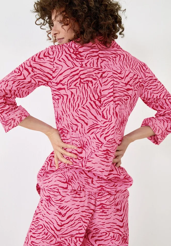 Nightwear Women Hush Elsa Printed Cotton Pyjamas Tiger Mark Pink
