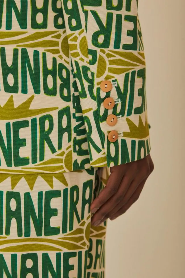 OffWhite Banana Typography Blazer Women FARM Rio Blazers