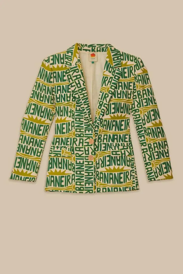 OffWhite Banana Typography Blazer Women FARM Rio Blazers
