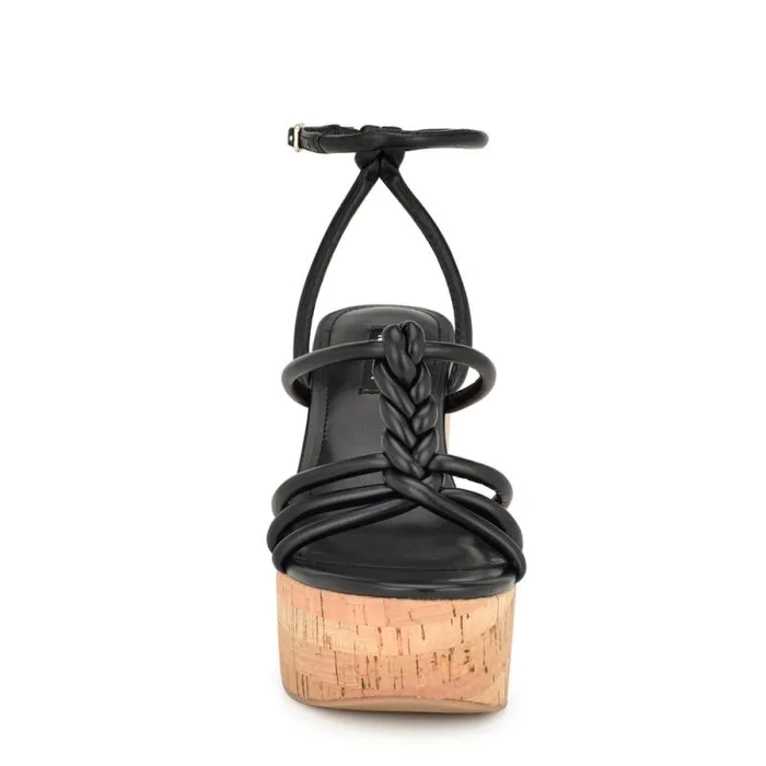Olander Knotted Platform Sandals Black Women Nine West Sandals Olander Knotted Platform Sandals Black Women Nine West Sandals