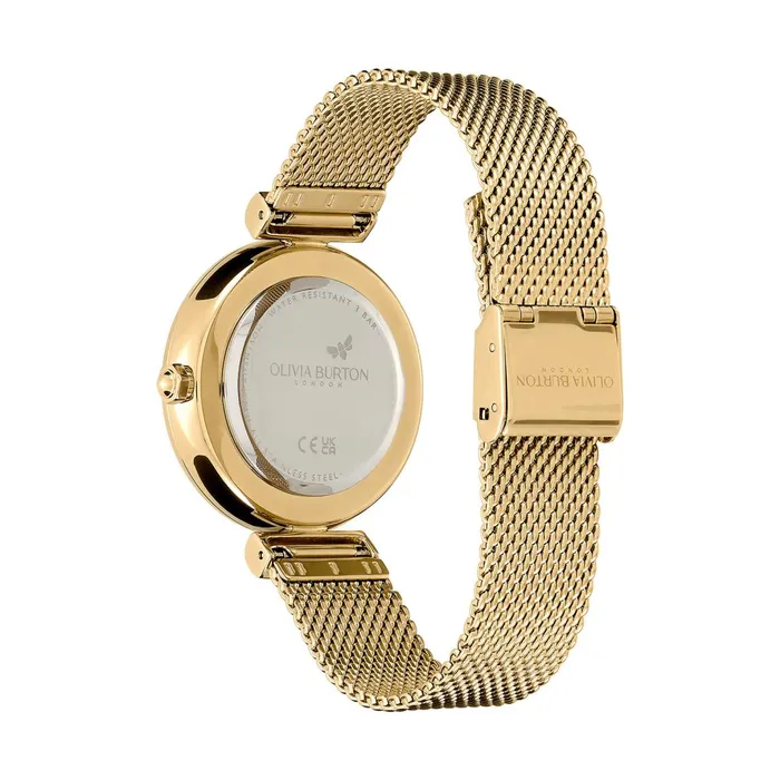 Olivia Burton Bee Watches Women 36mm Minima Bee TBar Gold Mesh Watch