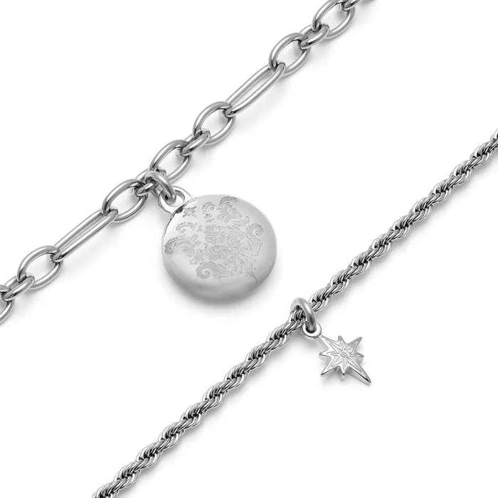 Olivia Burton Bracelets Women Ever Stacked Silver Tone MultiChain Bracelet