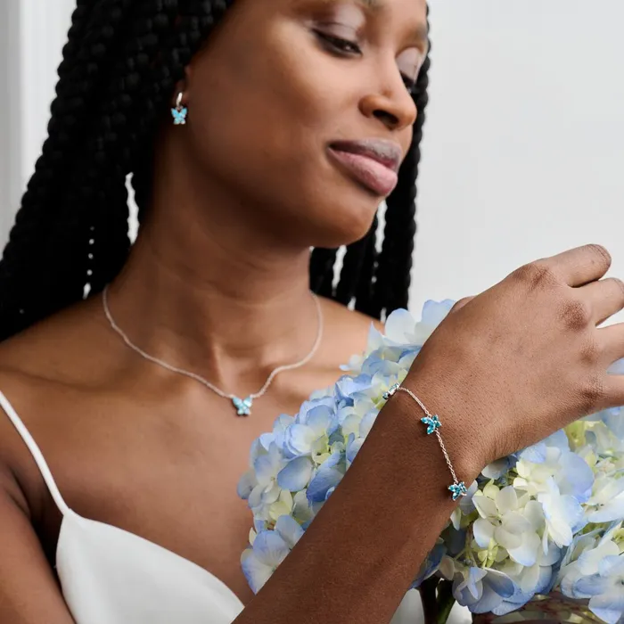 Olivia Burton Bracelets Women Silver and Blue Marquise Bracelet