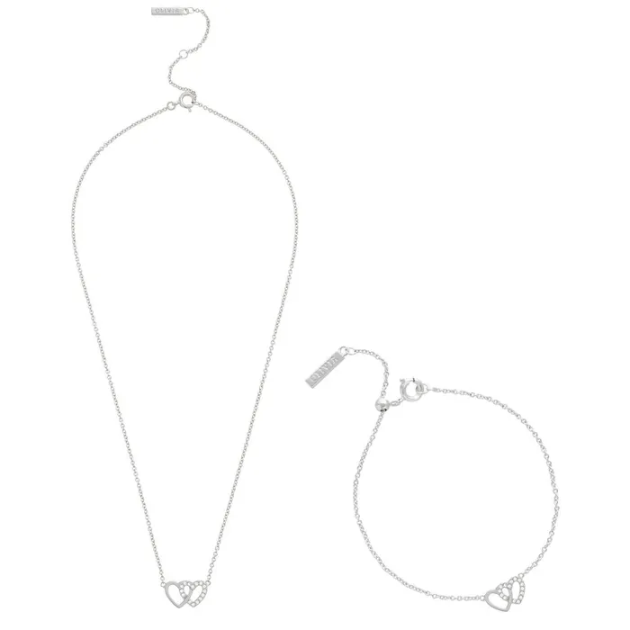Olivia Burton Bracelets Women Silver Heart Bracelet and Necklace Gift Set