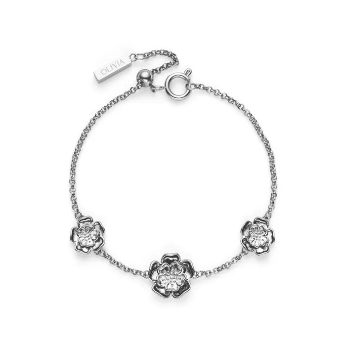 Olivia Burton Bracelets Women Tudor Rose Silver Tone Bracelet