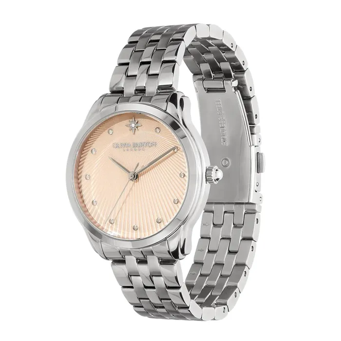 Olivia Burton Celestial Watches Women 36mm Starlight Blush and Silver Bracelet Watch