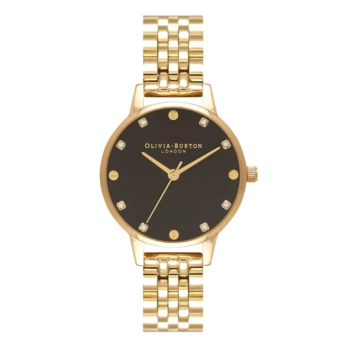 Olivia Burton Classic Watches Women 30mm Black and Gold Bracelet Watch