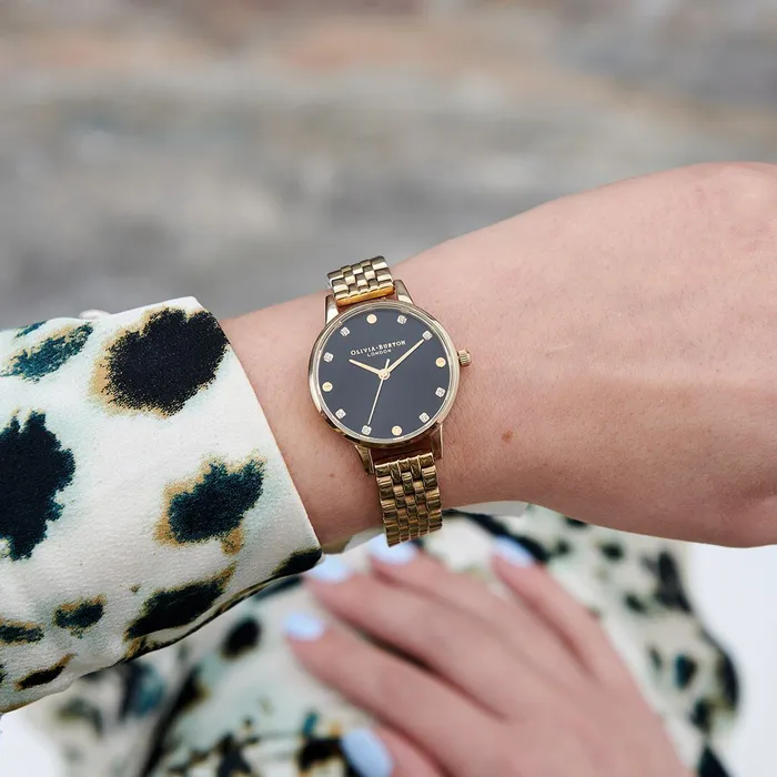 Olivia Burton Classic Watches Women 30mm Black and Gold Bracelet Watch