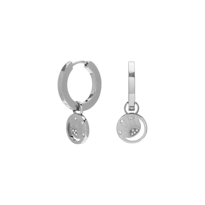 Olivia Burton Earrings Women Celestial Sun Silver Tone Hoop Earrings
