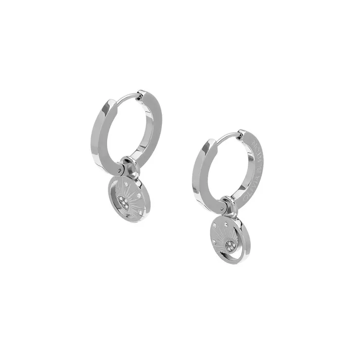 Olivia Burton Earrings Women Celestial Sun Silver Tone Hoop Earrings