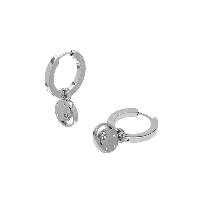Olivia Burton Earrings Women Celestial Sun Silver Tone Hoop Earrings
