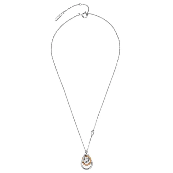 Olivia Burton Necklaces Women Encircle Silver and Rose Gold Plated Pendant Necklace
