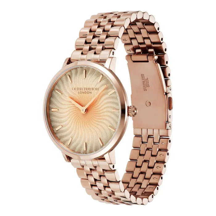 Olivia Burton Signature Watches Women 35mm Radiant Sun Ombre and Rose Gold Bracelet Watch