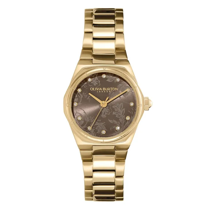 Olivia Burton Sports Luxe Watches Women 28mm Mini Hexa Mushroom and Gold Bracelet Watch