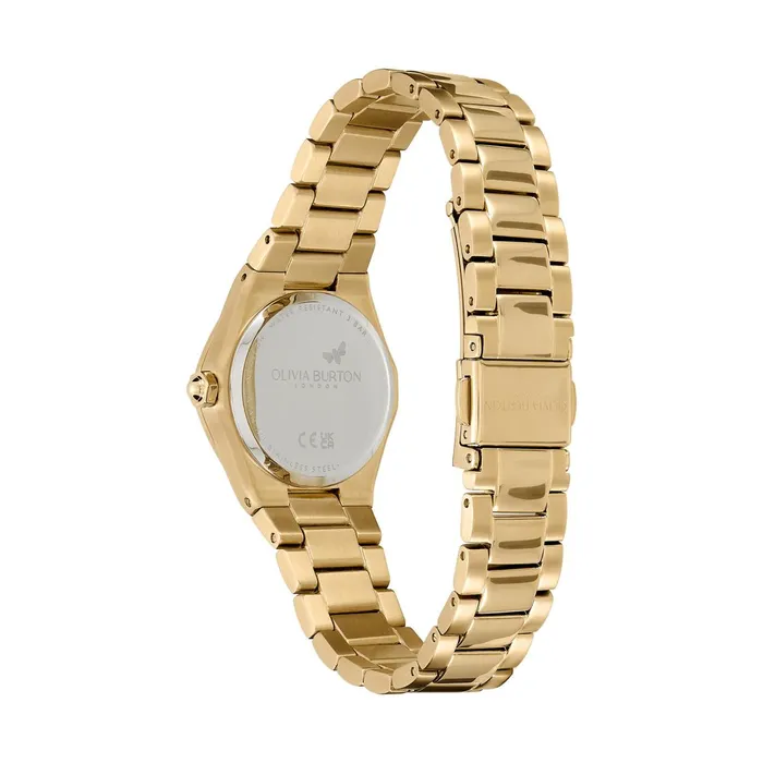Olivia Burton Sports Luxe Watches Women 28mm Mini Hexa Mushroom and Gold Bracelet Watch