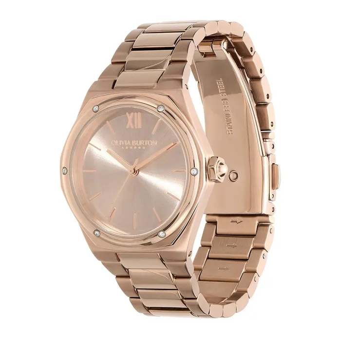 Olivia Burton Sports Luxe Watches Women 33mm Hexa Blush and Carnation Gold Bracelet Watch