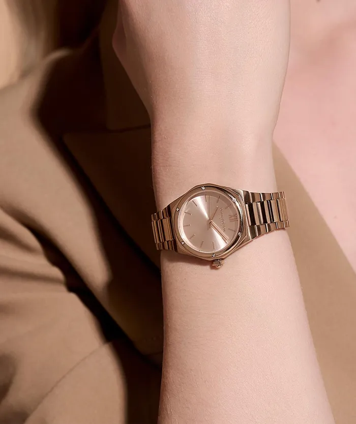 Olivia Burton Sports Luxe Watches Women 33mm Hexa Blush and Carnation Gold Bracelet Watch