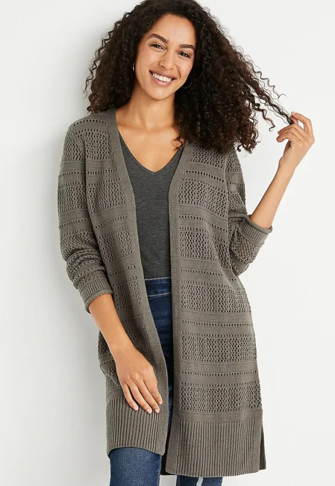 Open Stitch Duster Cardigan Women Maurices Tops