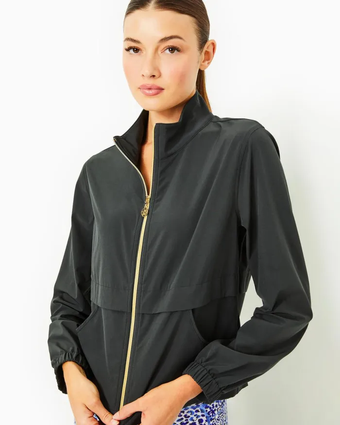 Outerwear Women Lilly Pulitzer UPF 50 Luxletic Cocos Performance Jacket Onyx Outerwear Women Lilly Pulitzer UPF 50 Luxletic Cocos Performance Jacket Onyx