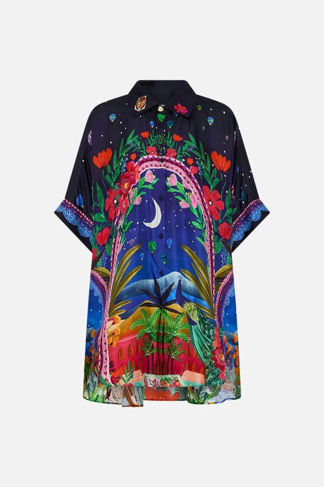 OVERSIZED POCKET TUNIC MIDNIGHT MUSES Midnight Muses Womens Camilla Blouses and Shirts