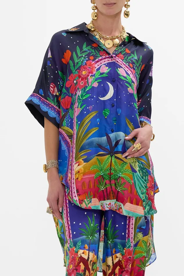 OVERSIZED POCKET TUNIC MIDNIGHT MUSES Midnight Muses Womens Camilla Blouses and Shirts