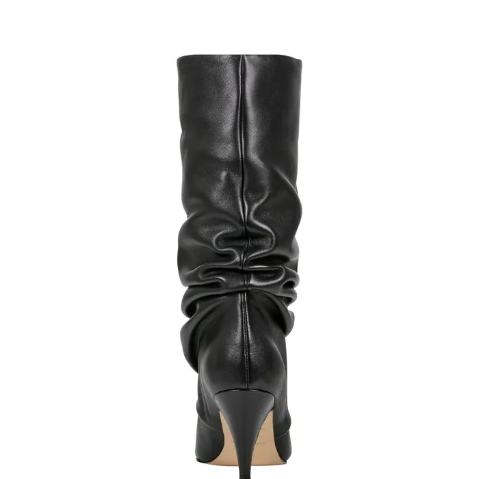 Paityn Scrunch Dress Boot Black Leather Dress Boots Marc Fisher Women