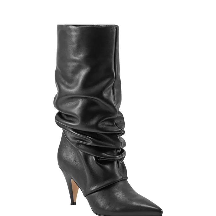 Paityn Scrunch Dress Boot Black Leather Dress Boots Marc Fisher Women