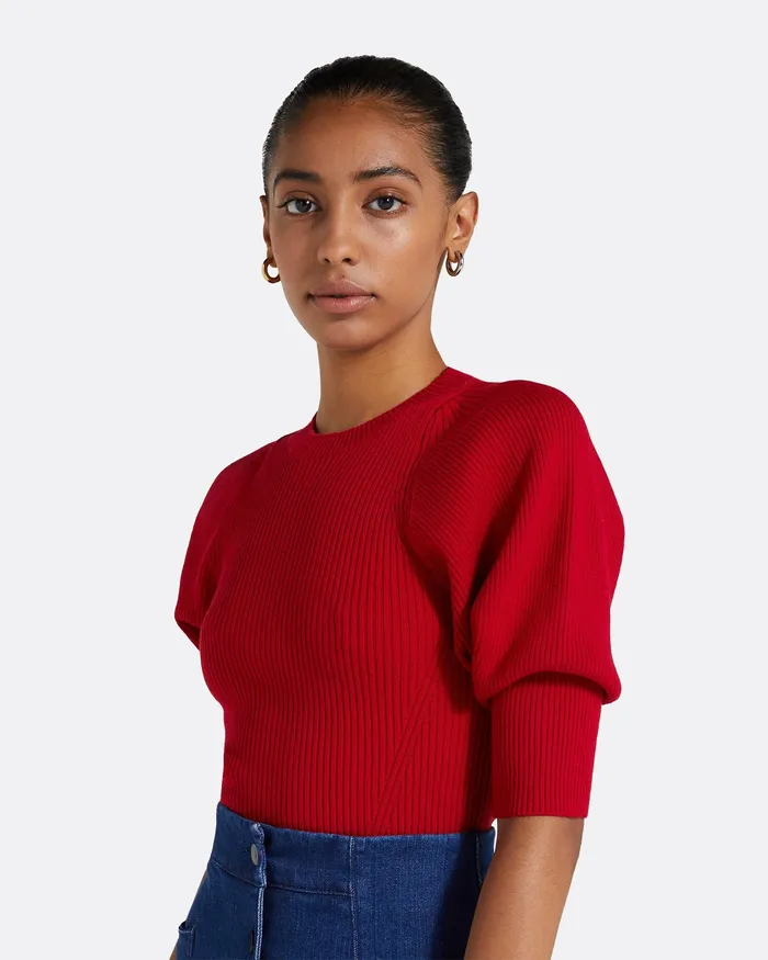Paula Azalea Red Knit Azalea Red Women Knitwear Safiyaa