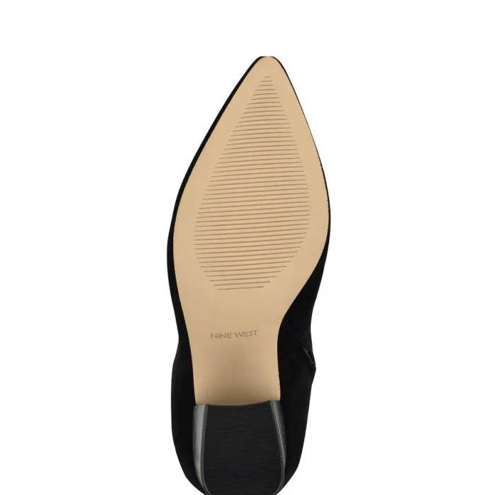 Peachey Heeled Boots Black Suede Women Nine West Boots and Booties Peachey Heeled Boots Black Suede Women Nine West Boots and Booties
