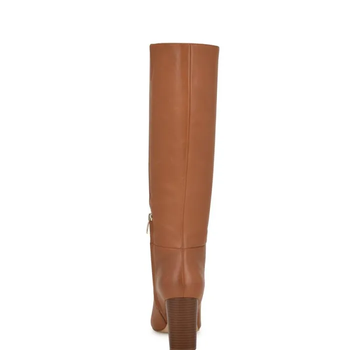 Peachey Heeled Boots Natural Leather Women Nine West Heels Peachey Heeled Boots Natural Leather Women Nine West Heels