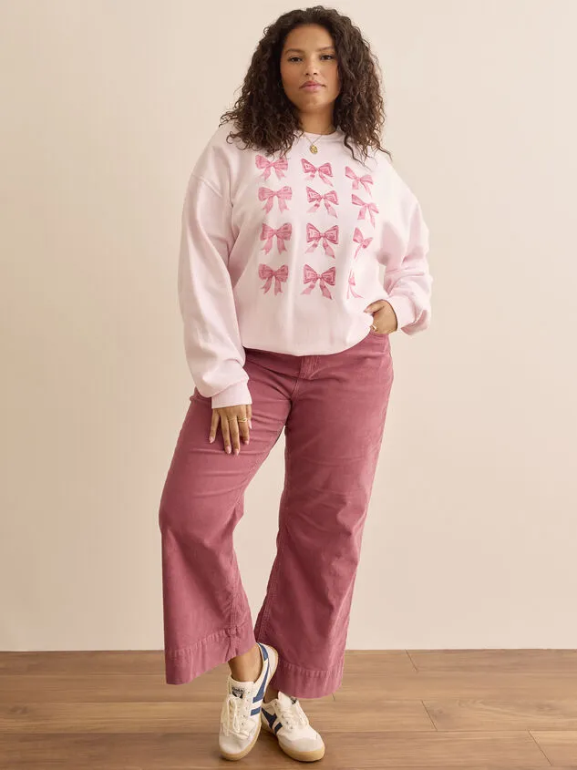 Pink Bow Graphic Sweatshirt Pink Women Altar039d State Tops Pink Bow Graphic Sweatshirt Pink Women Altar039d State Tops