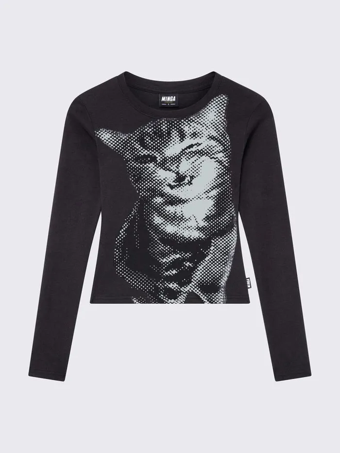 Pixel Kitty Black Top Women Minga London Tops and TShirts