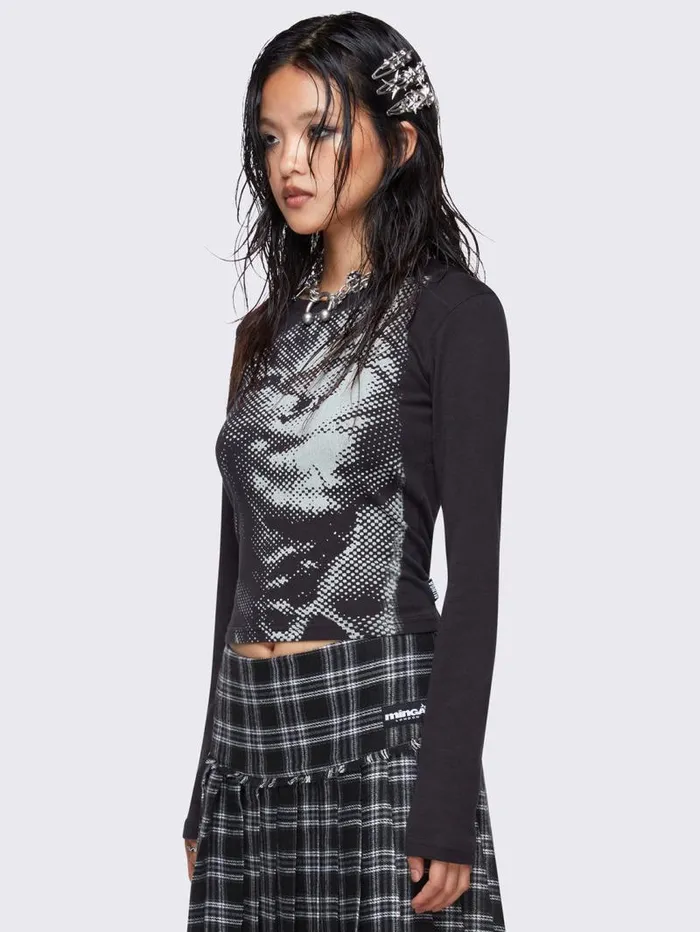 Pixel Kitty Black Top Women Minga London Tops and TShirts
