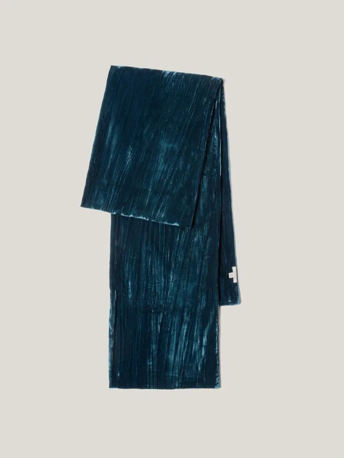 Plisse Velvet Scarf Teal Women Jigsaw Party