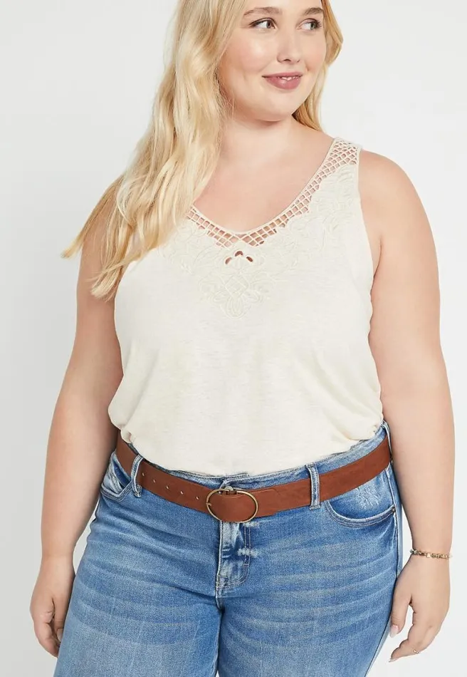 Plus Size Brown Double Buckle Ring Belt Women Maurices Belts